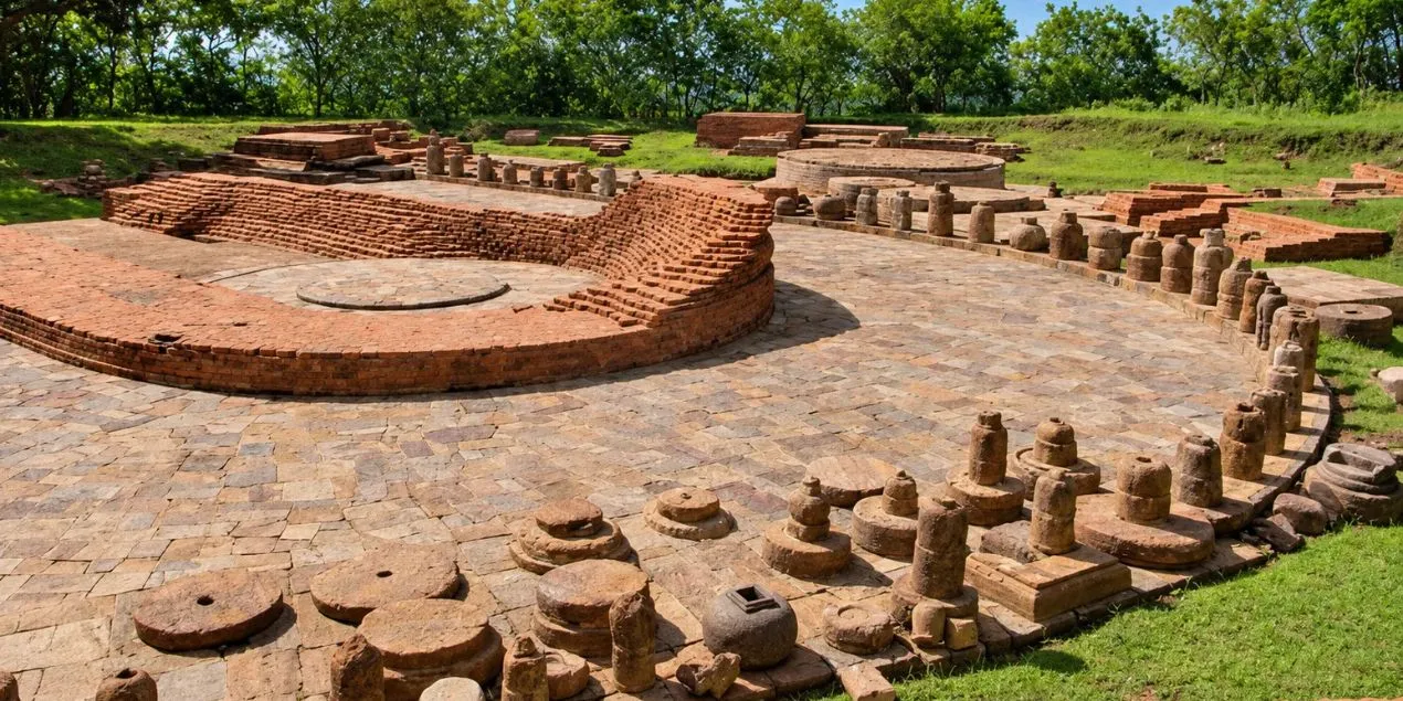 Stupas and monastery ruins at Ratnagiri, Odisha
