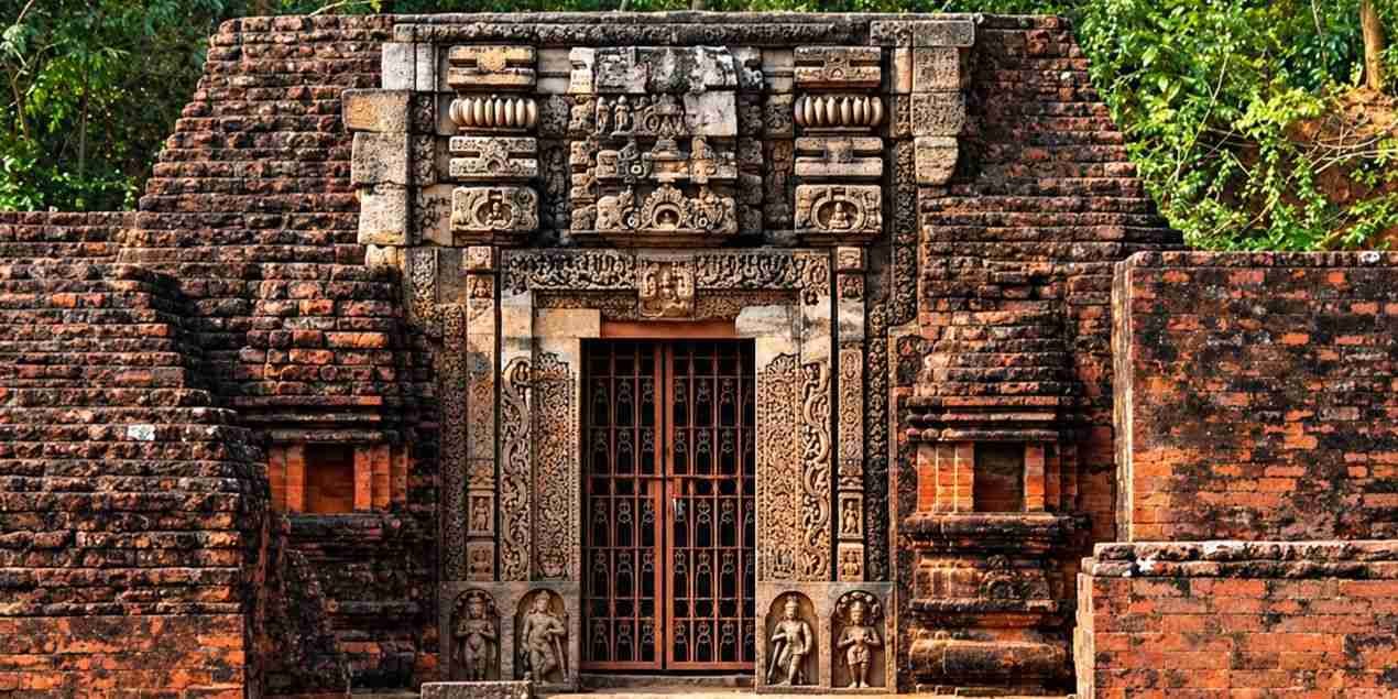 Tourists exploring the Buddhist ruins at Udayagiri in Jajpur, Odisha
